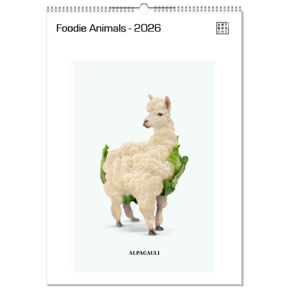 artboxONE Wandkalender A2 2026 Foodie Animals Tiere