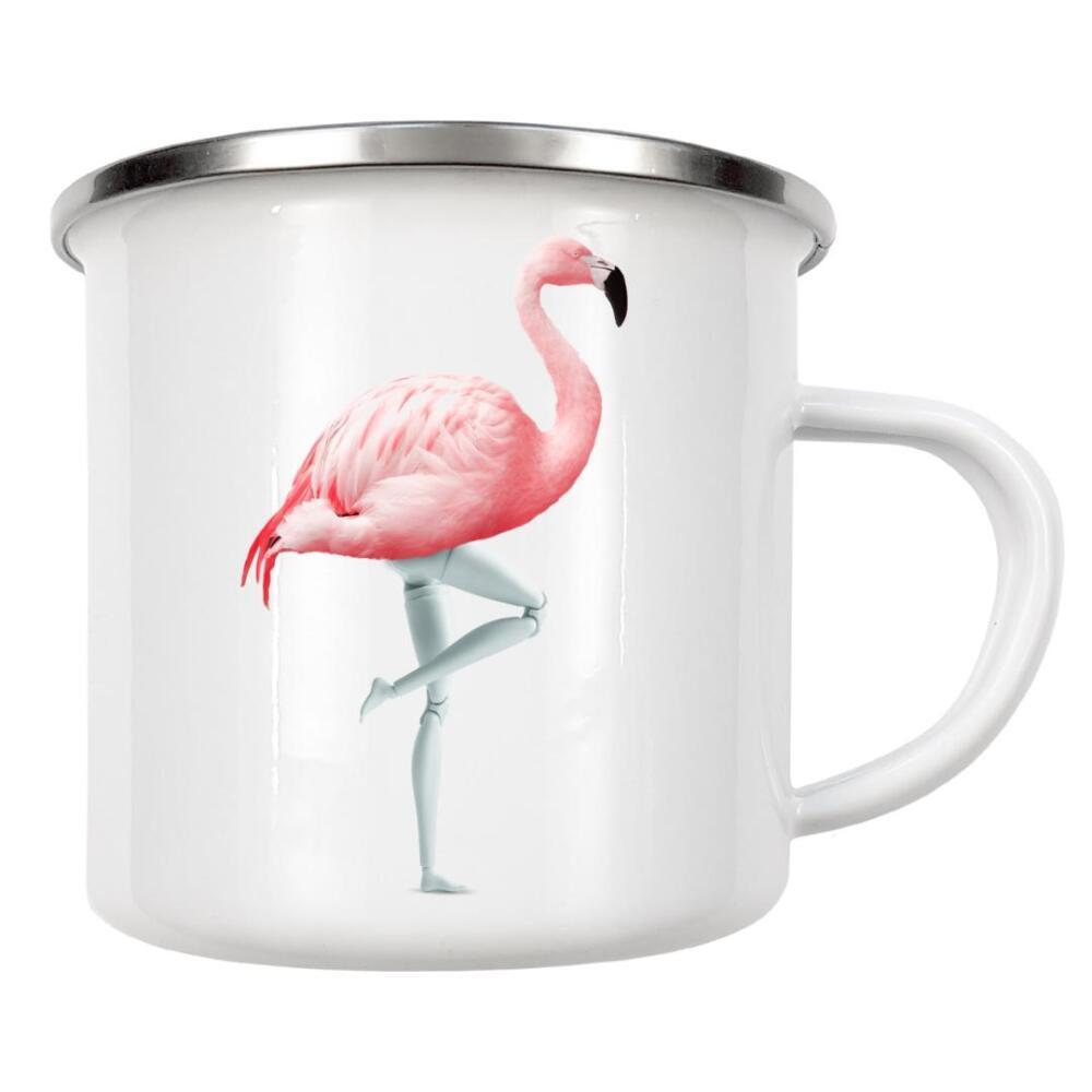 Emaille Tasse "FLAMINGO MANNEQUIN" artboxONE - Tiere,Abstrakt,Fiktion