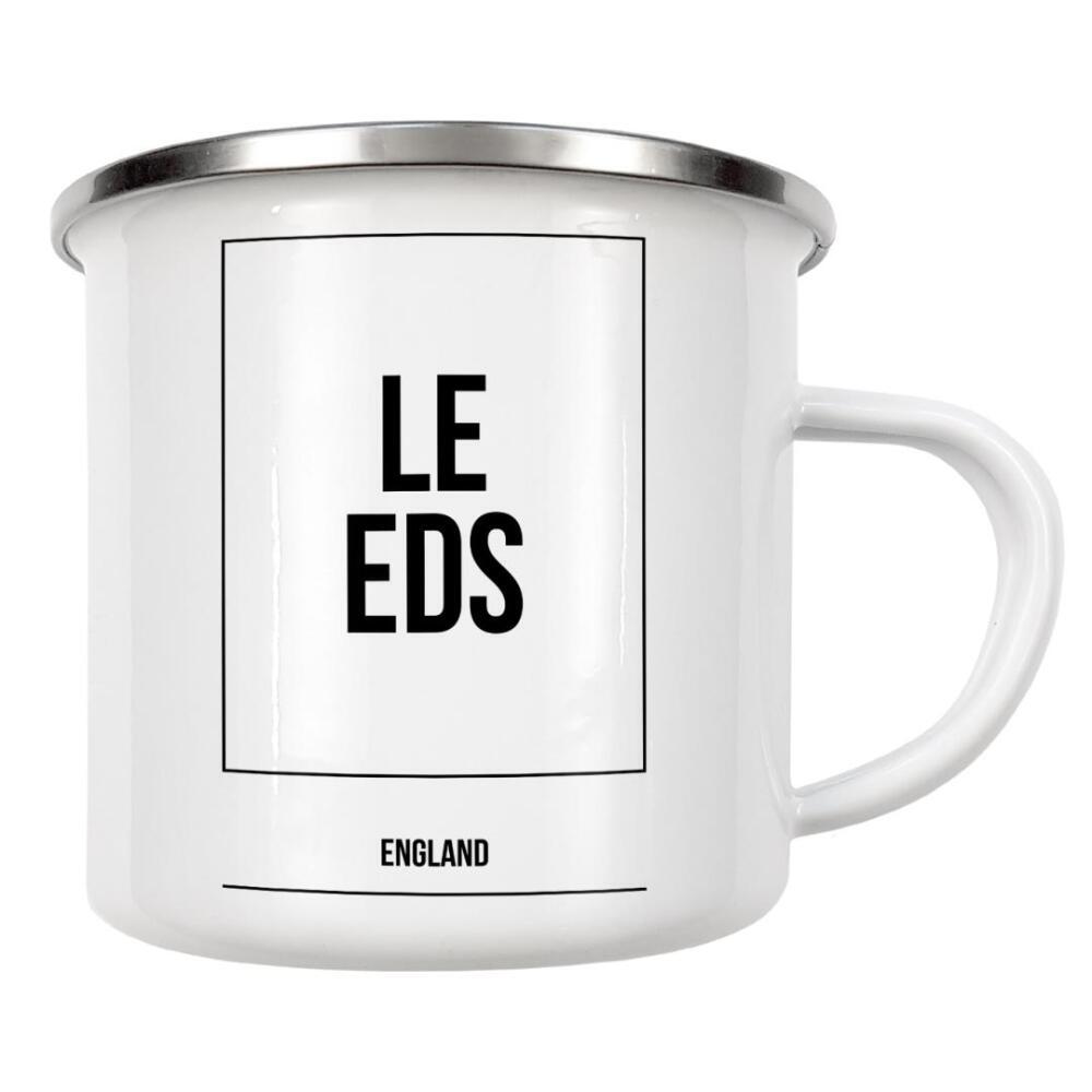 Emaille Tasse "Leeds Square" artboxONE - Städte,Typografie,Schwarzweiß,Städte / Weitere