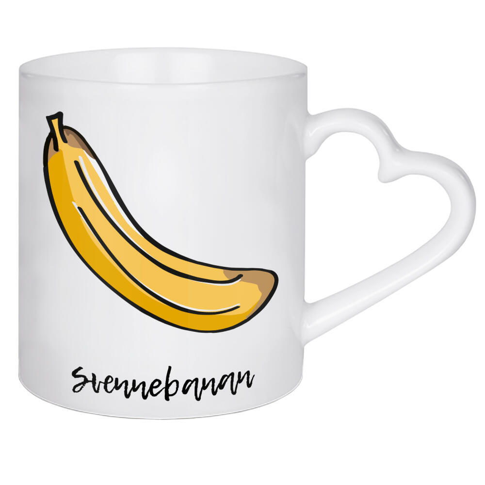 Herztasse "Svennebanan" artboxONE - Typografie,Essen & Trinken - Banane,Obst,Frucht,Schwedisch,Wort