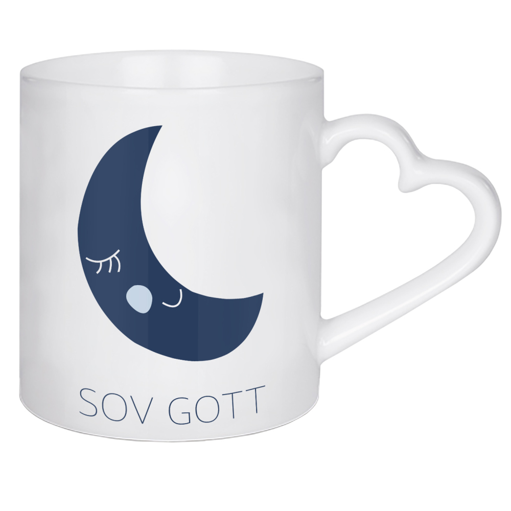 Herztasse "Sov Gott" artboxONE - Typografie,Für Kinder - Mond,Nacht,Schlafen,Gut,Himmel,Wolken,Süß,Kinderzimmer,Schwedisch