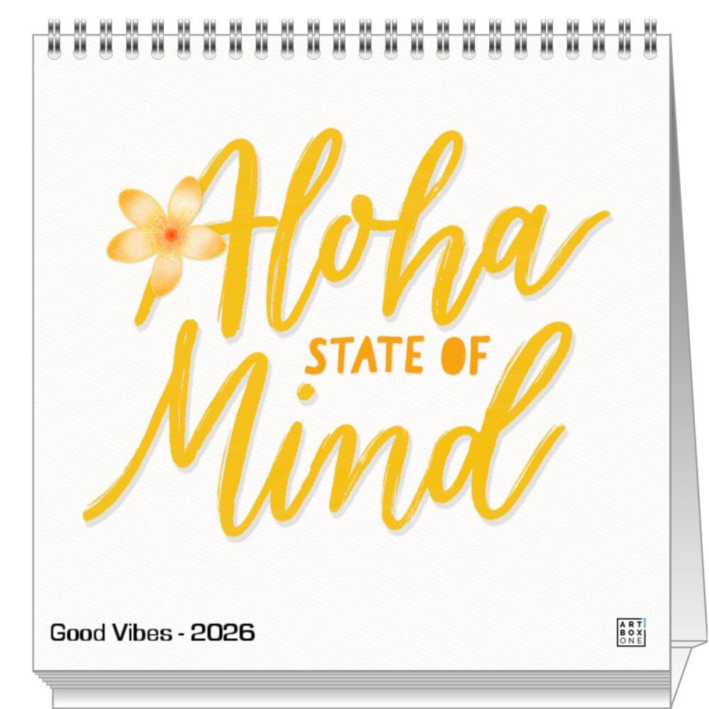 artboxONE Tischkalender 2024 Good Vibes Tischkalender Groß 2025 Typografie
