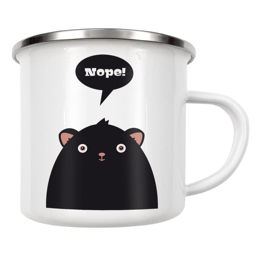 Emaille Tasse "Niedliches Nope-Monster" artboxONE - Typografie,Für Kinder,Fiktion
