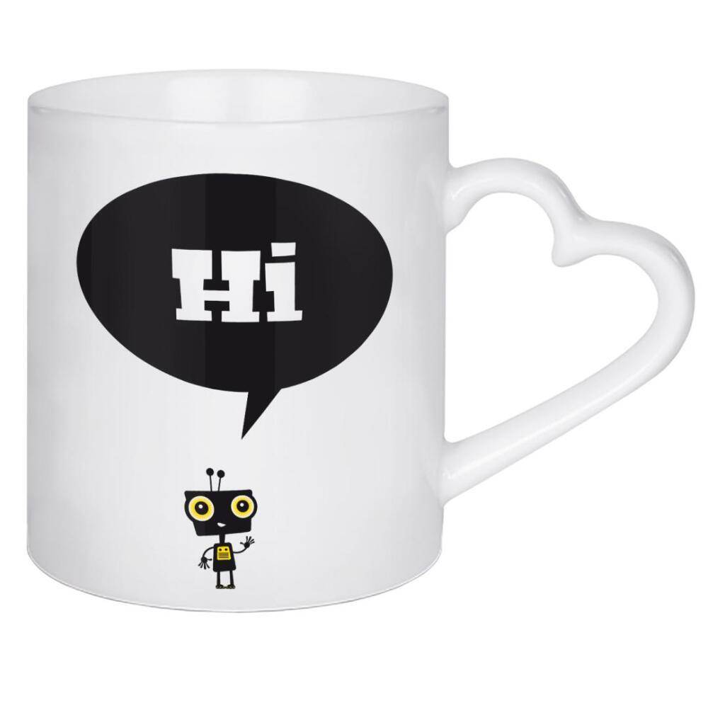 Herztasse "Hi kleiner Roboter" artboxONE - Typografie,Für Kinder,Comic,Fiktion