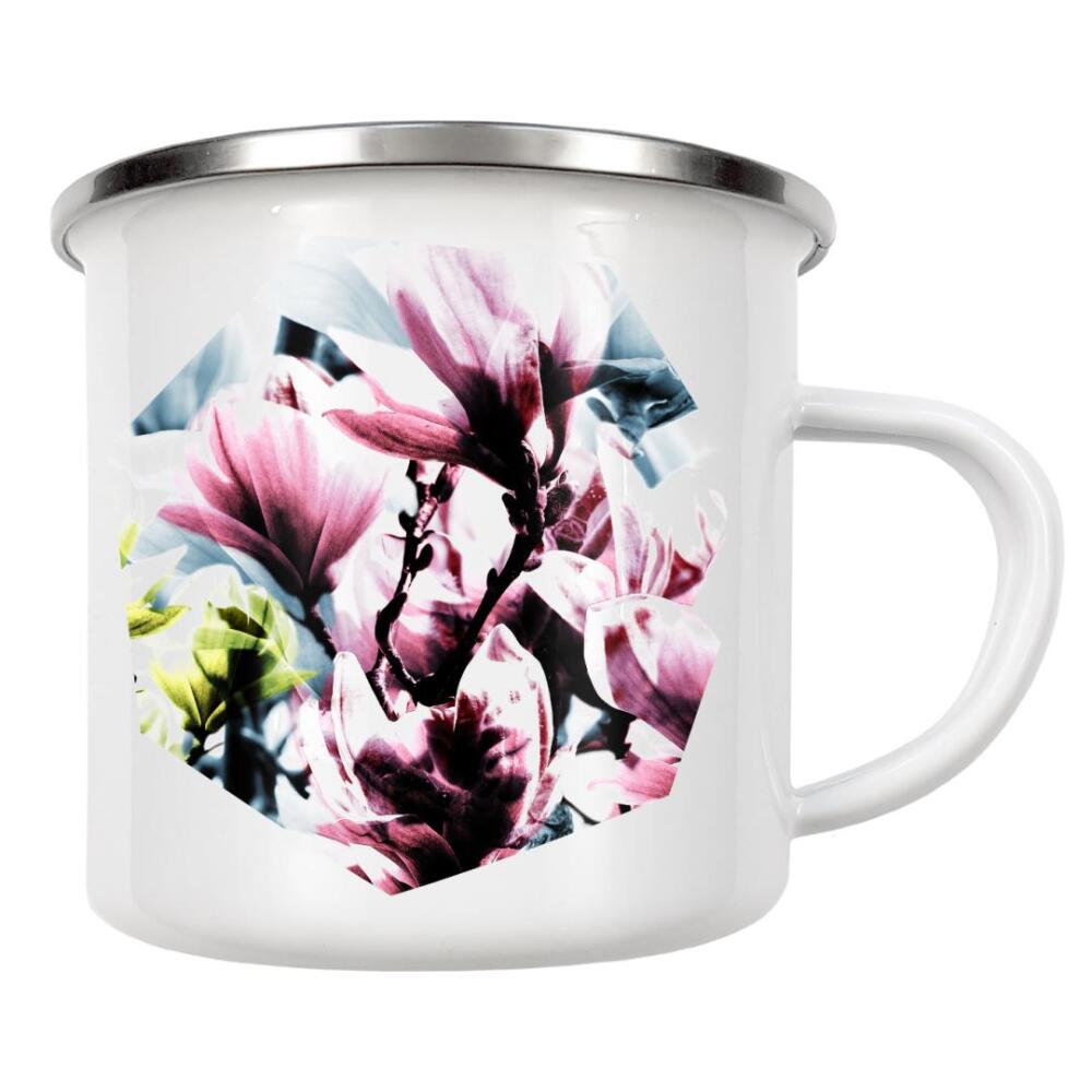 Emaille Tasse "Magnolia 01" artboxONE - Natur,Floral - Magnolie,Blume,Blumen,Baum,Natur,Muster,Flowers,Nature,Wiese,Meadow,Strauss,Bouquet