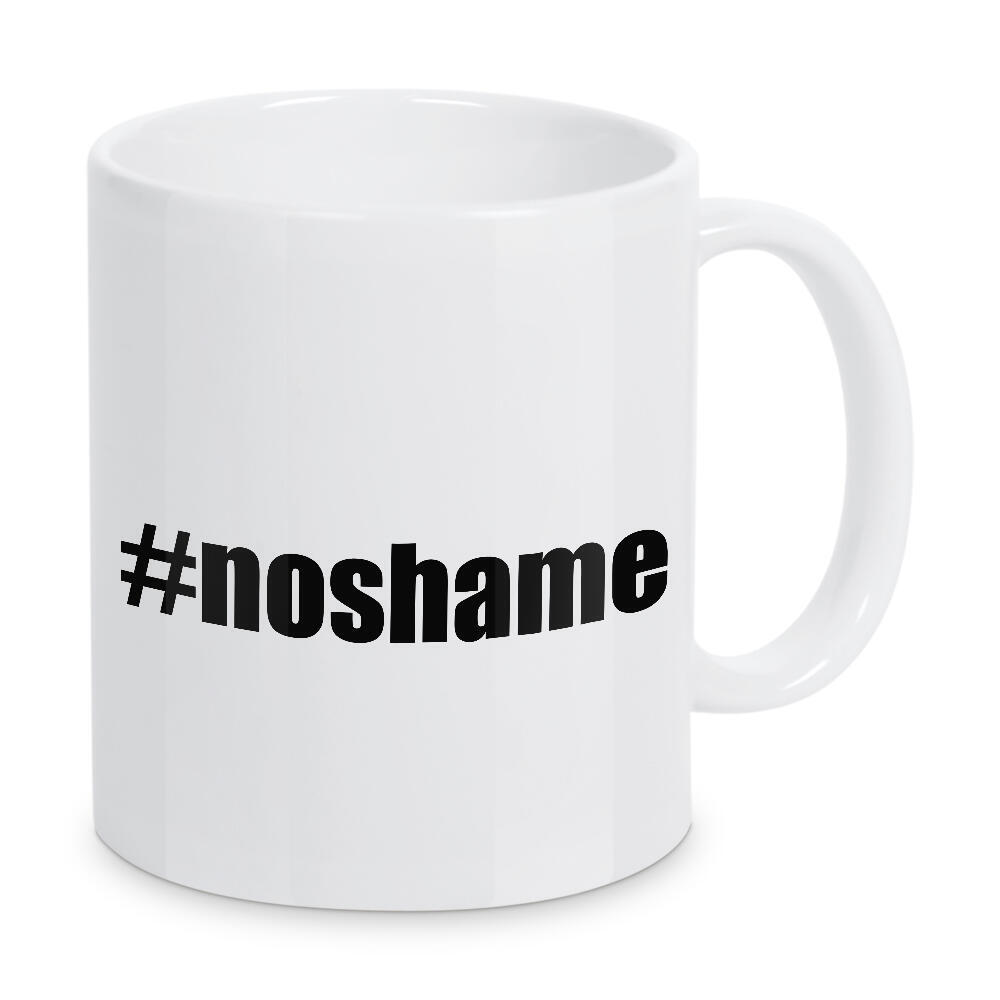 Tasse "Noshame" artboxONE - Typografie,Schwarzweiß - Sebastjan,Team,Familie,Scham,Keine schande