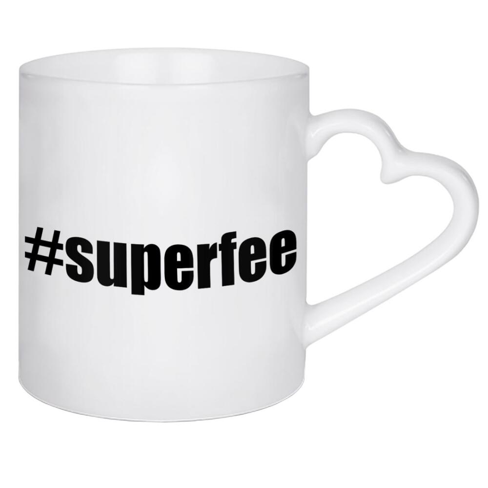 Herztasse "Superfee" artboxONE - Typografie,Schwarzweiß - Superfee,Kundenservice,Fee,Team,Familie