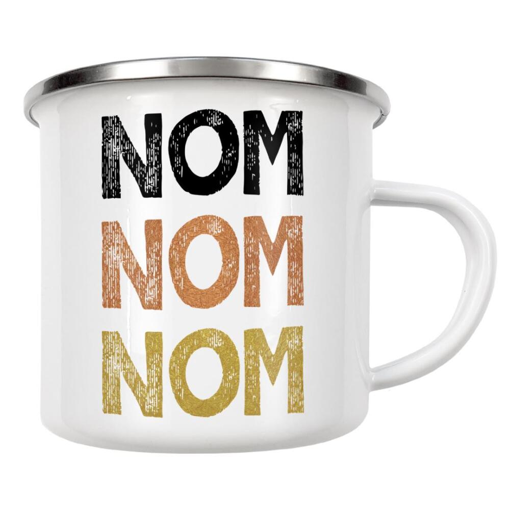 Emaille Tasse "Nom Nom Nom 2" artboxONE - Typografie,Essen & Trinken