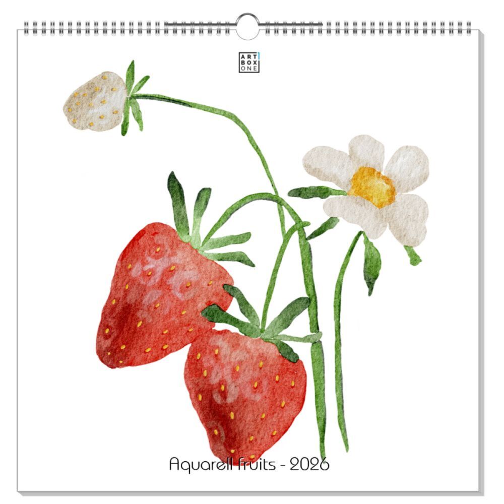 artboxONE Wandkalender Quadratisch XXL 2023 Aquarell fruits Obst