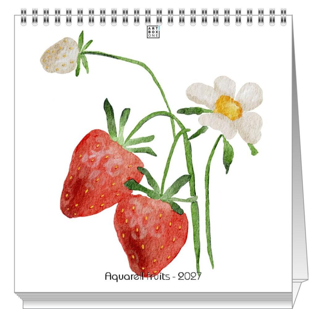artboxONE Tischkalender 2026 Aquarell fruits Tischkalender Groß 2026 Essen & Trinken / Obst & Gemüse