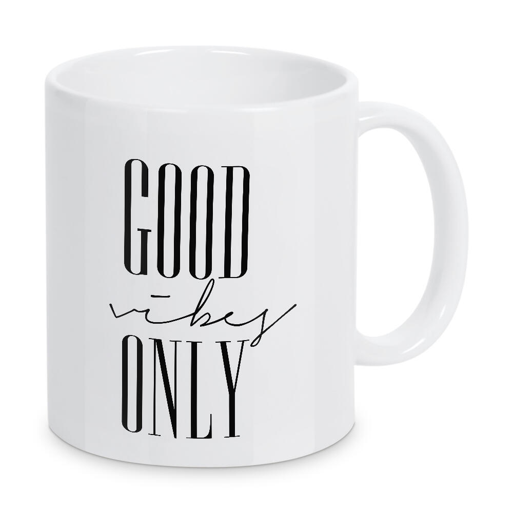 Tasse "Good Vibes Only 4" artboxONE - Typografie,Schwarzweiß,Fashion
