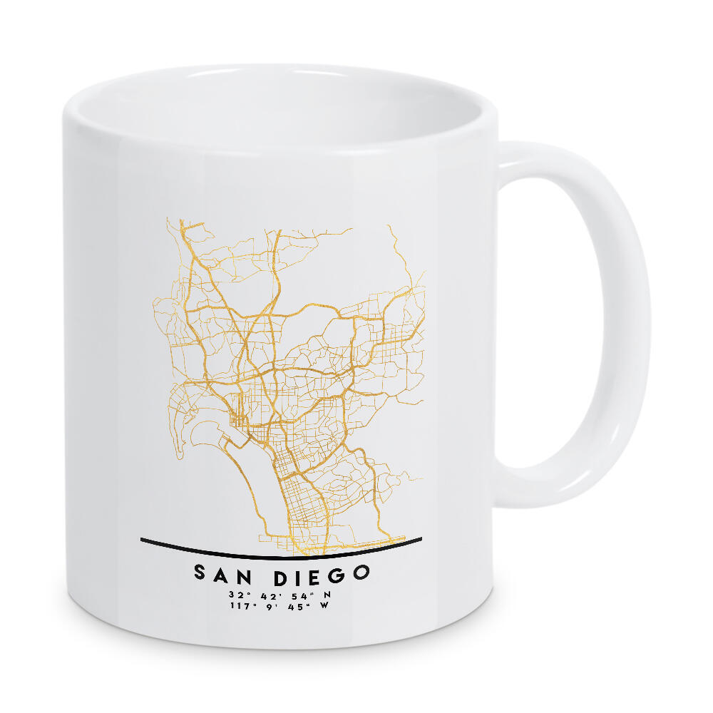Tasse "SAN DIEGO CALIFORNIA CITY MAP ART" artboxONE - Städte,Reise,Kartografie
