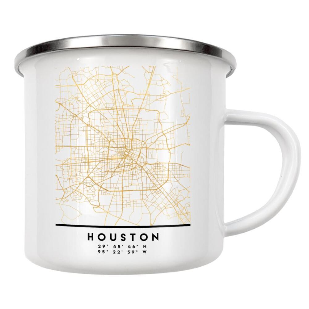Emaille Tasse "HOUSTON TEXAS STREET MAP ART" artboxONE - Städte,Reise,Kartografie