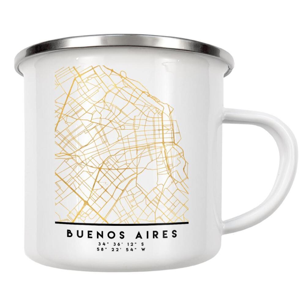 Emaille Tasse "BUENOS AIRES ARGENTINA CITY MAP" artboxONE - Städte,Reise,Kartografie