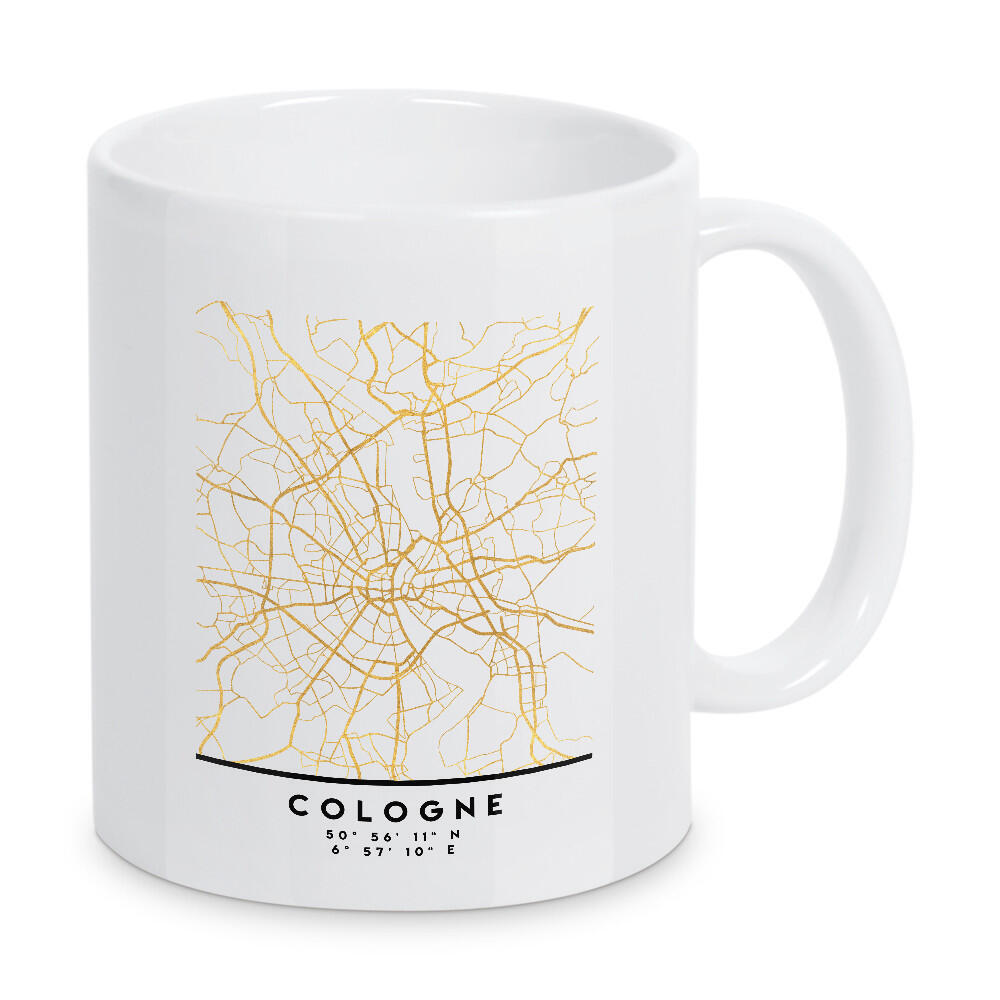 Tasse "COLOGNE GERMANY STREET MAP ART" artboxONE - Städte,Städte / Köln,Reise,Kartografie
