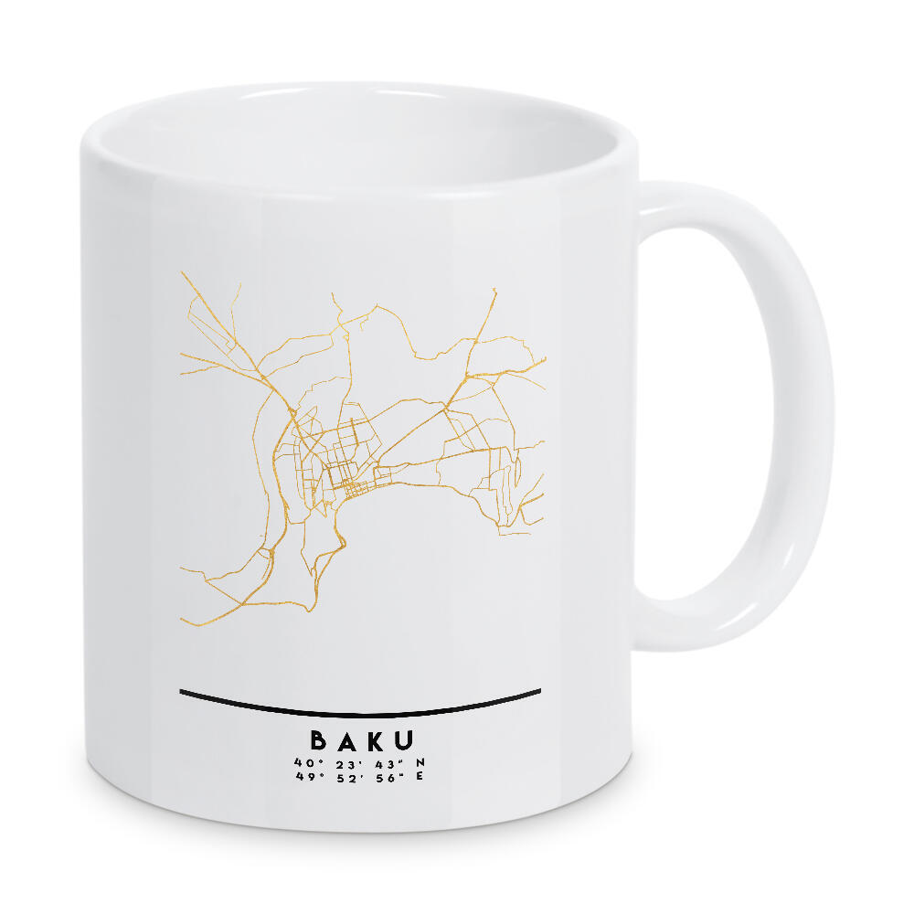 Tasse "BAKU AZERBAIJAN STREET MAP ART" artboxONE - Städte,Reise,Kartografie