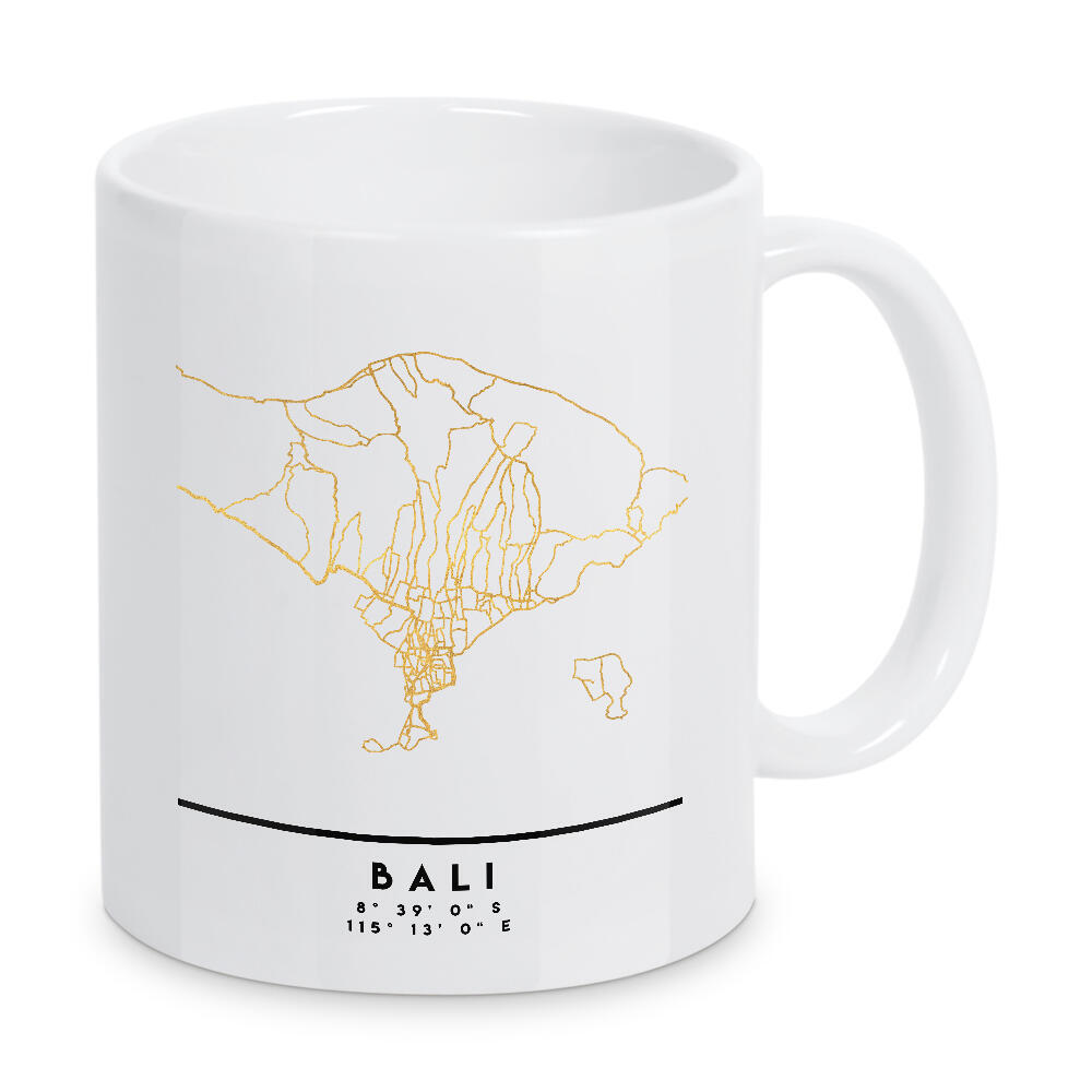 Tasse "BALI INDONESIA STREET MAP ART" artboxONE - Städte,Reise,Reise / Asien,Kartografie