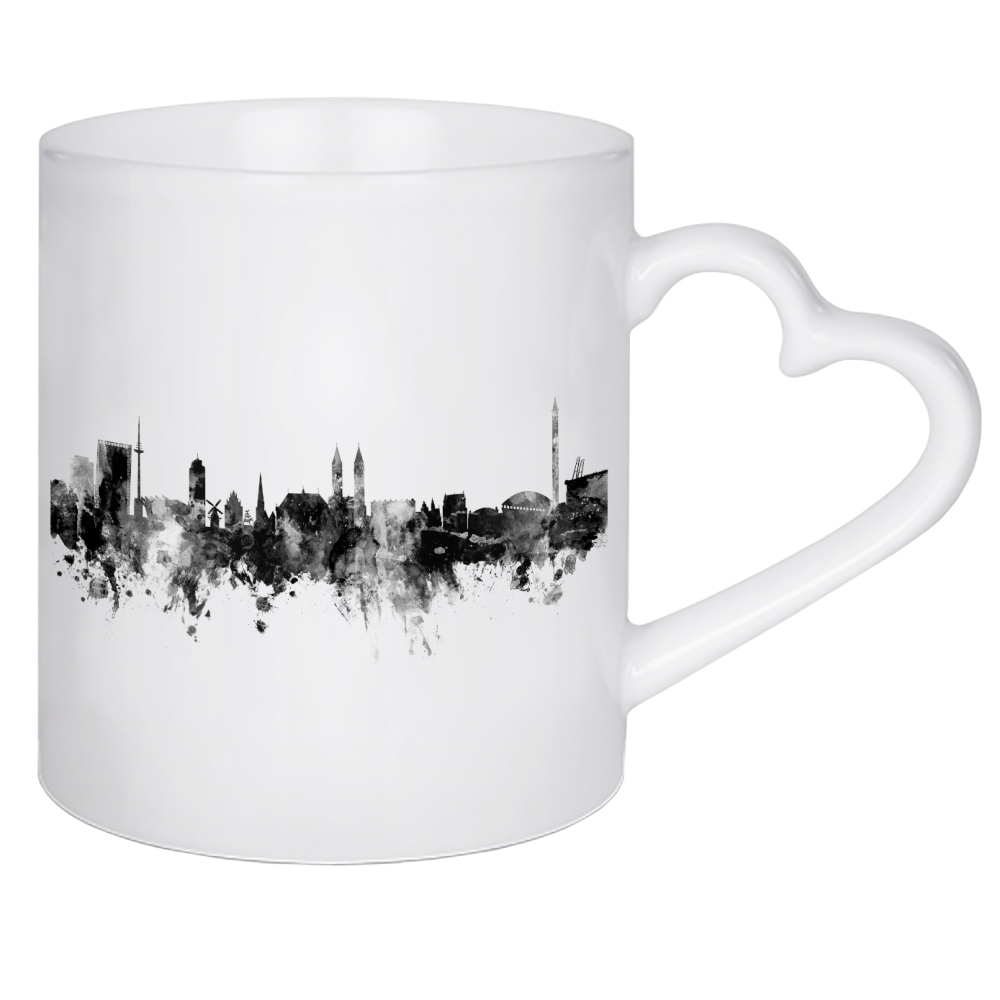 Herztasse "Bremen Germany Skyline 2" artboxONE - Städte,Reise,Schwarzweiß