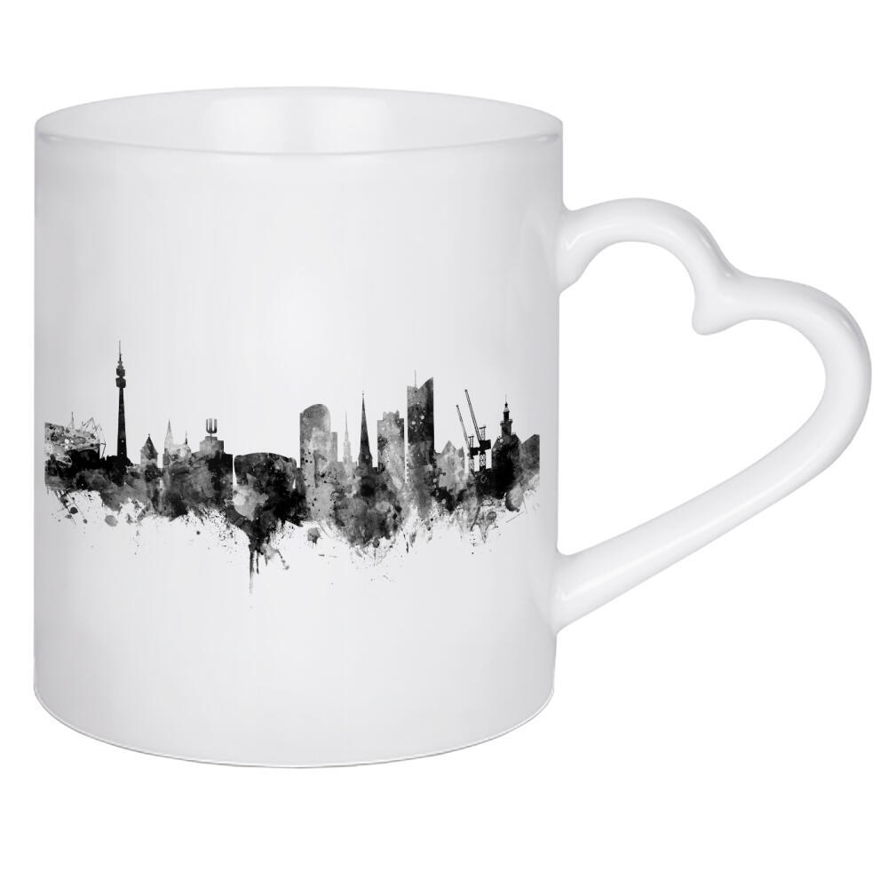 Herztasse "Dortmund Germany Skyline 2" artboxONE - Städte,Reise,Schwarzweiß,Städte / Dresden - Dortmund,Skyline,Germany,Watercolour
