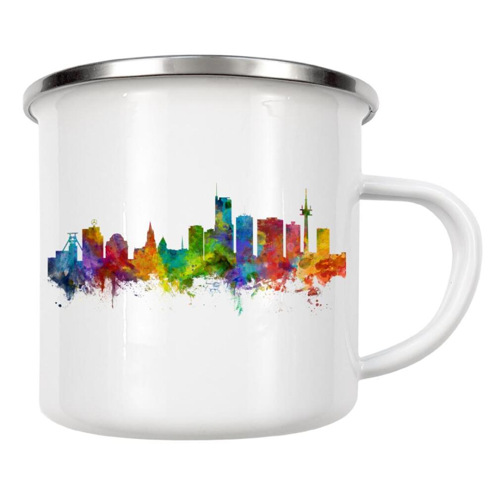 Emaille Tasse "Essen Germany Skyline" artboxONE - Städte,Reise