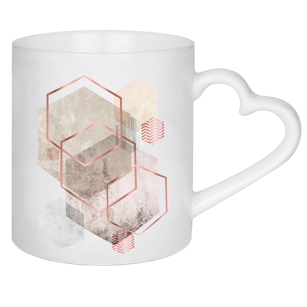 Herztasse "Hexagonal Geo No. 3" artboxONE - Abstrakt,Geometrie