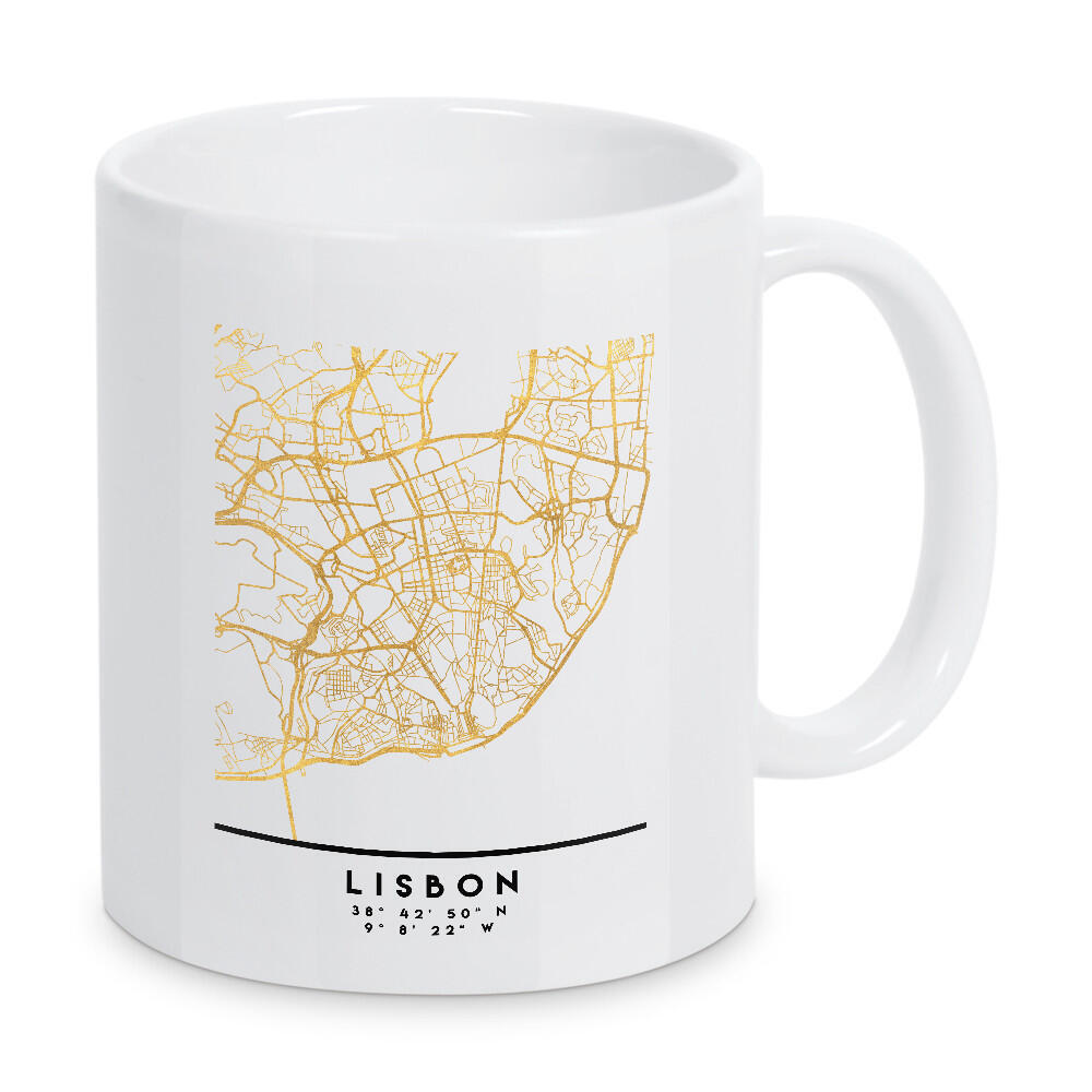 Tasse "LISBON PORTUGAL STREET MAP ART" artboxONE - Städte,Reise,Kartografie