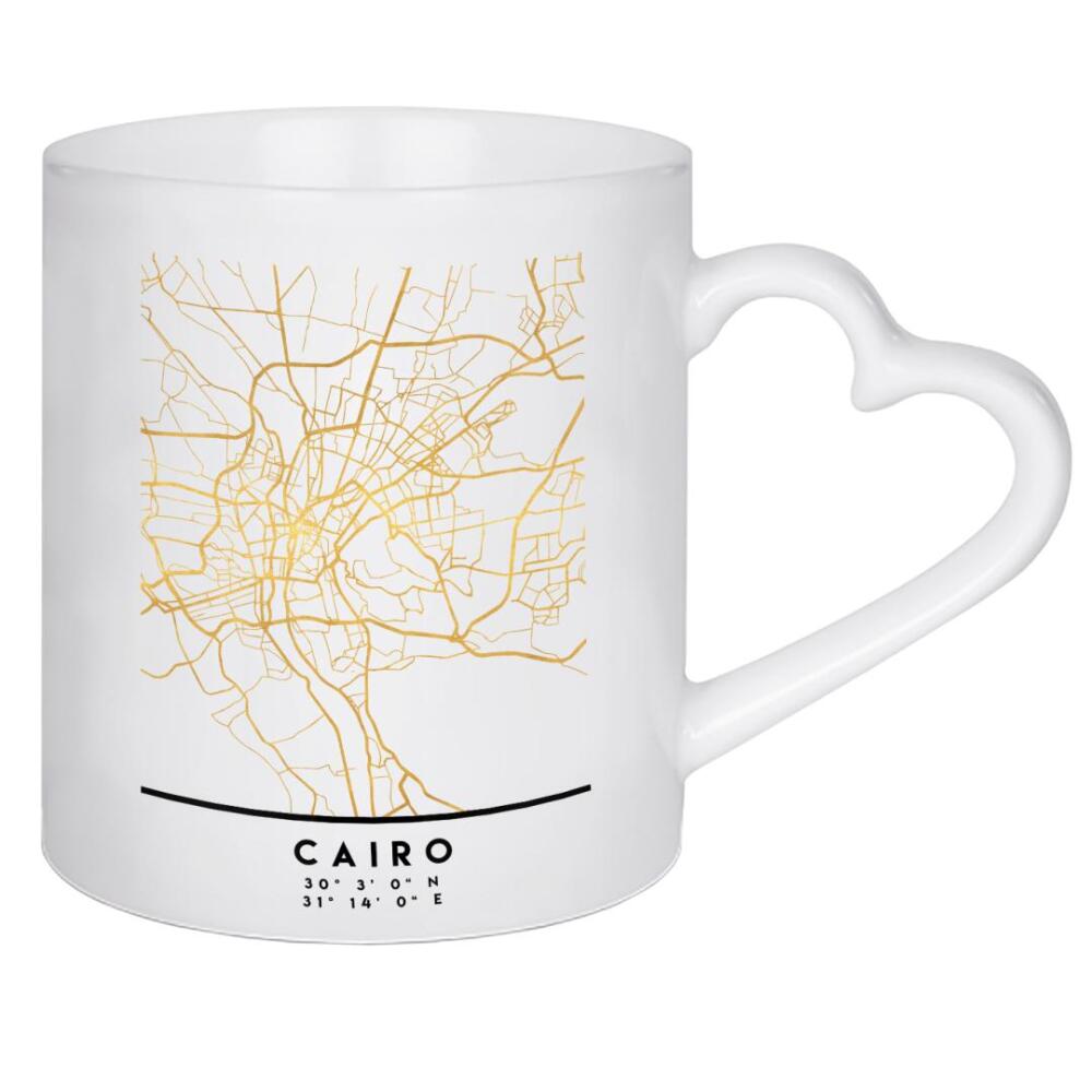 Herztasse "CAIRO EGYPT STREET MAP ART" artboxONE - Städte,Reise,Kartografie