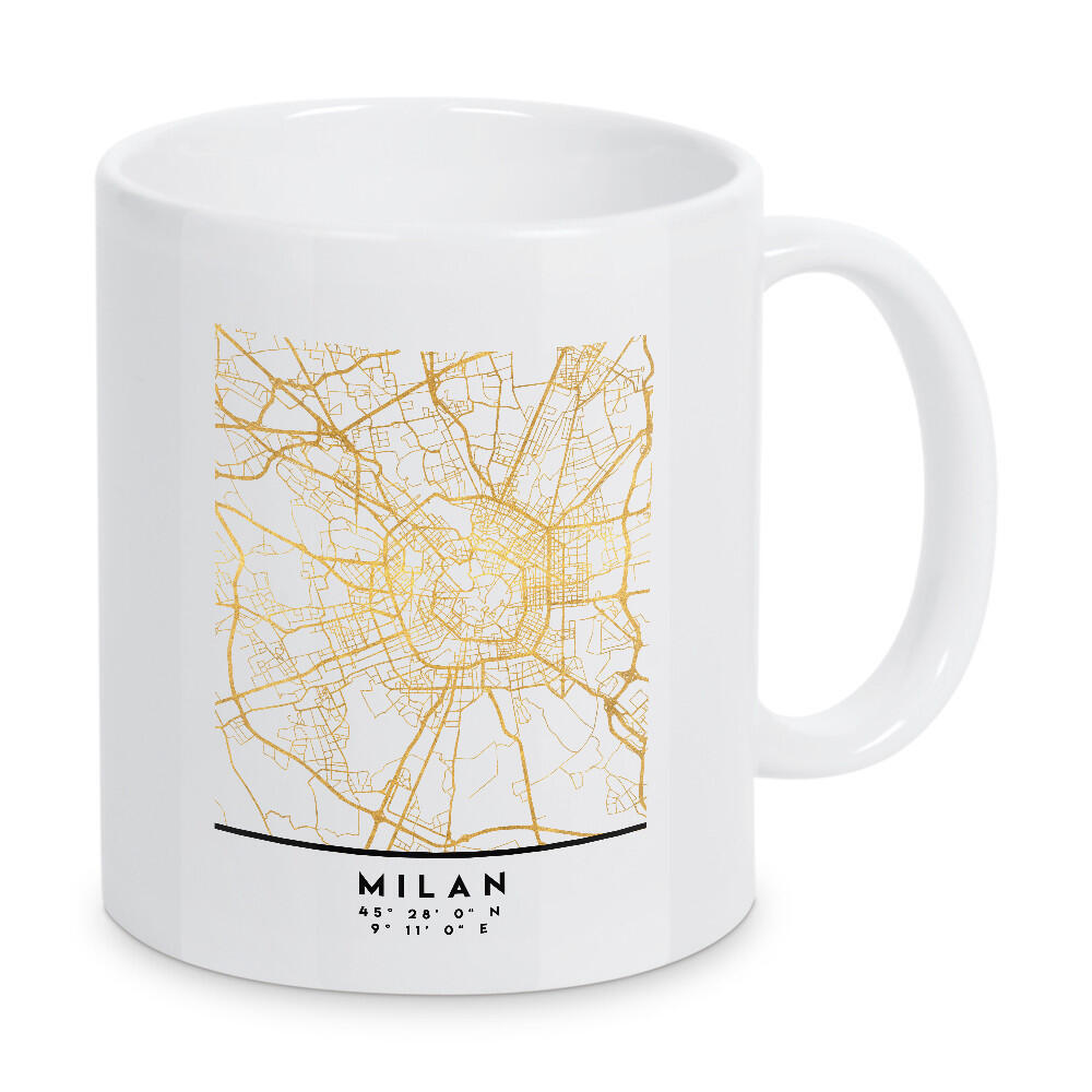 Tasse "MILAN ITALY STREET MAP ART" artboxONE - Städte,Reise,Städte / Mailand,Kartografie