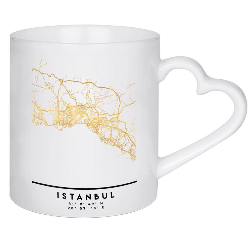 Herztasse "ISTANBUL TURKEY STREET MAP ART" artboxONE - Städte,Reise,Städte / Istanbul,Kartografie