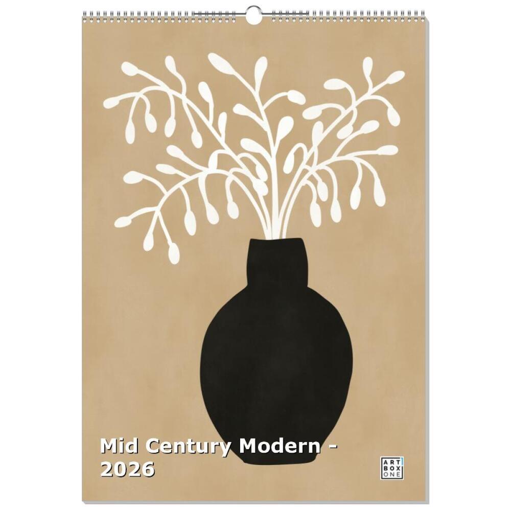 artboxONE Wandkalender A2 2026 Mid Century Modern Abstrakt