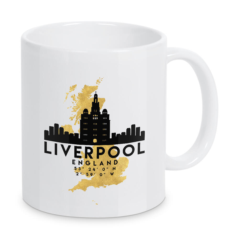 Tasse "LIVERPOOL ENGLAND SKYLINE MAP ART" artboxONE - Städte,Reise,Kartografie