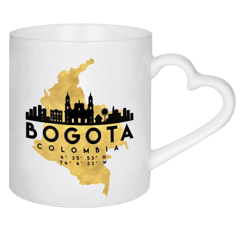 Herztasse "BOGOTA COLOMBIA SKYLINE MAP ART" artboxONE - Städte,Reise,Kartografie