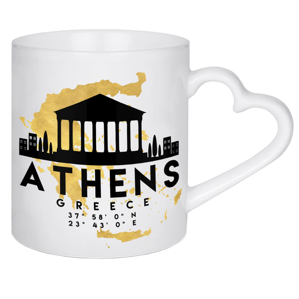 Herztasse "ATHENS GREECE SKYLINE MAP ART" artboxONE - Städte,Reise,Kartografie