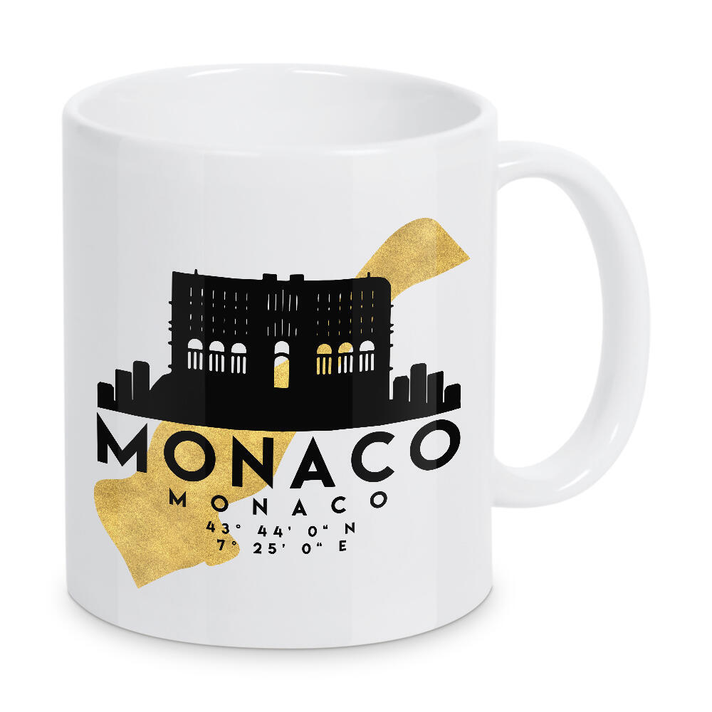 Tasse "MONACO SKYLINE MAP ART" artboxONE - Städte,Reise,Kartografie
