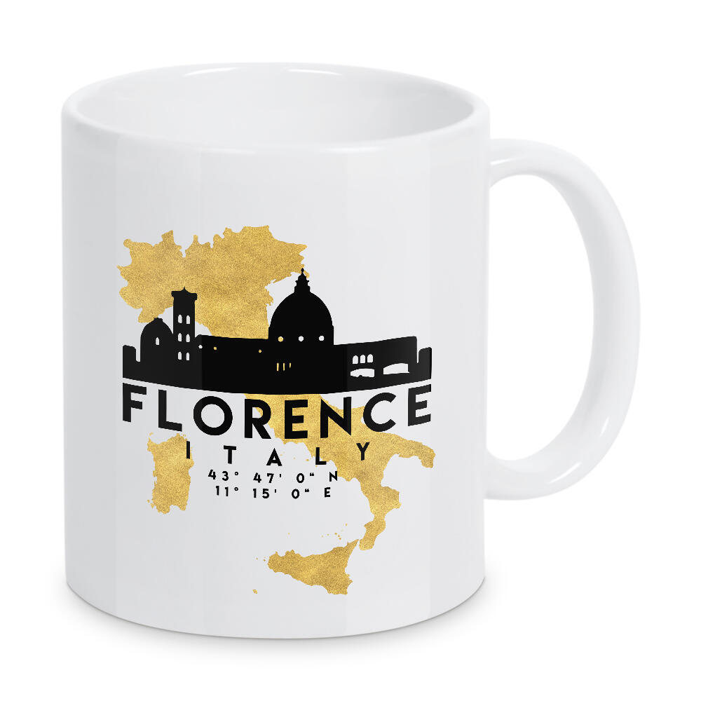 Tasse "FLORENCE ITALY SKYLINE MAP ART" artboxONE - Städte,Reise,Kartografie