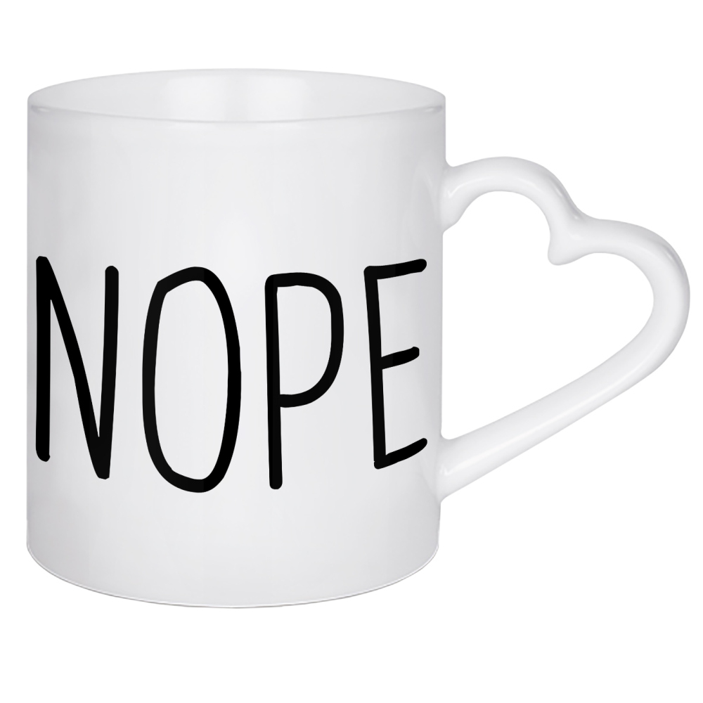 Herztasse "Nope" artboxONE - Typografie,Schwarzweiß,Fashion,Festivals