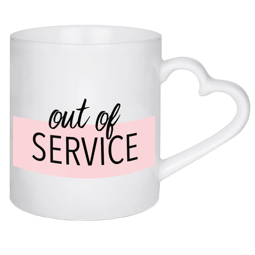 Herztasse "Out of service" artboxONE - Typografie,Fashion,Festivals