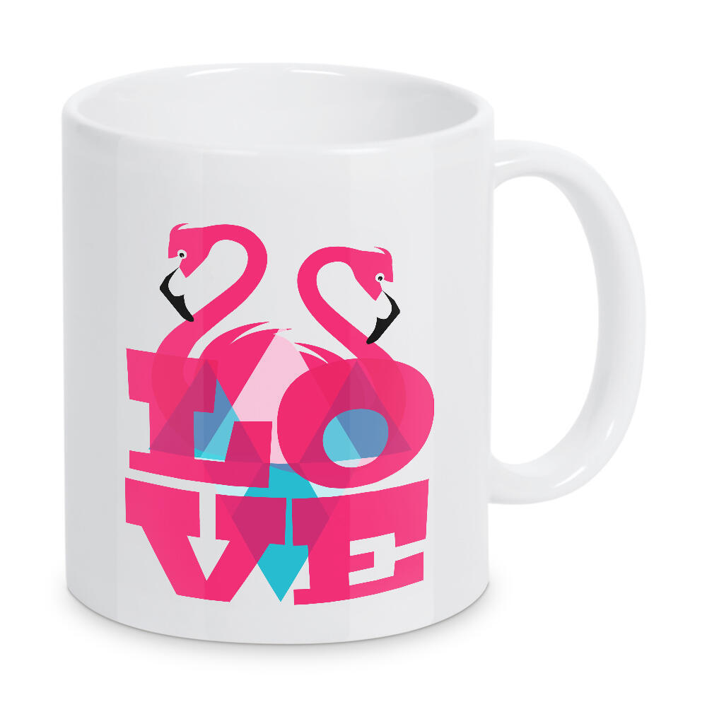 Tasse "Pink Flamingos in Love" artboxONE - Typografie,Tiere,Geometrie,Liebe