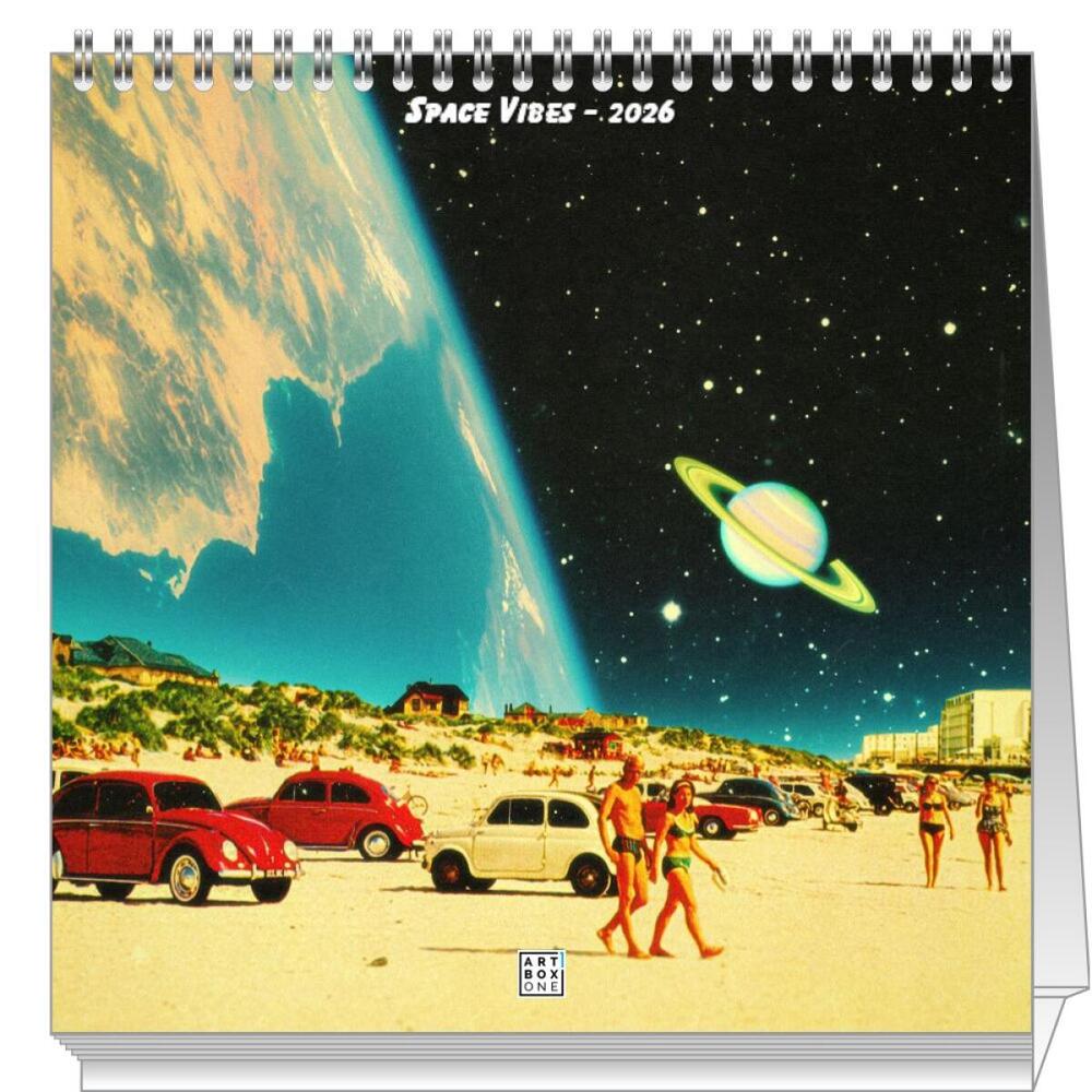 artboxONE Tischkalender 2024 Space Vibes Tischkalender Groß 2025 Galaxy