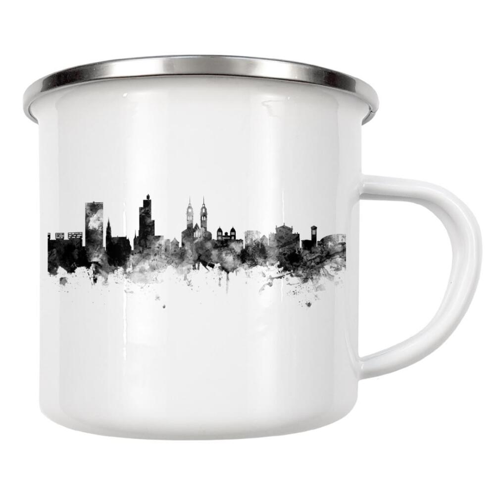 Emaille Tasse "Winterthur Switzerland Skyline 2" artboxONE - Städte,Reise,Schwarzweiß