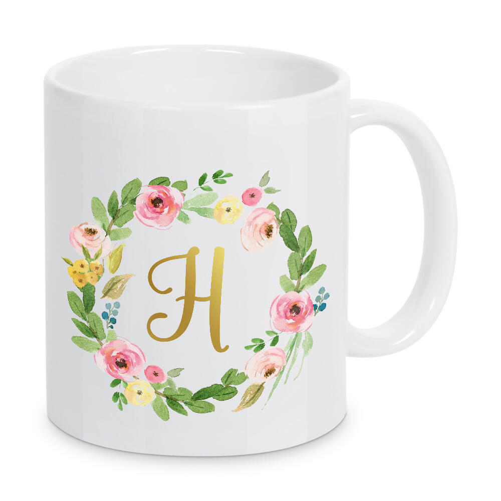 Tasse "Initial Letter H Gold" artboxONE - Typografie,Floral,Für Kinder