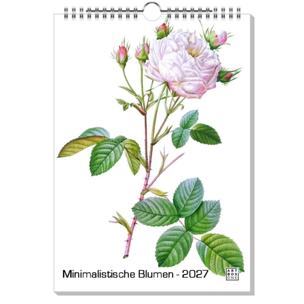 artboxONE Wandkalender A4 2025 Minimalistische Blumen Blumen