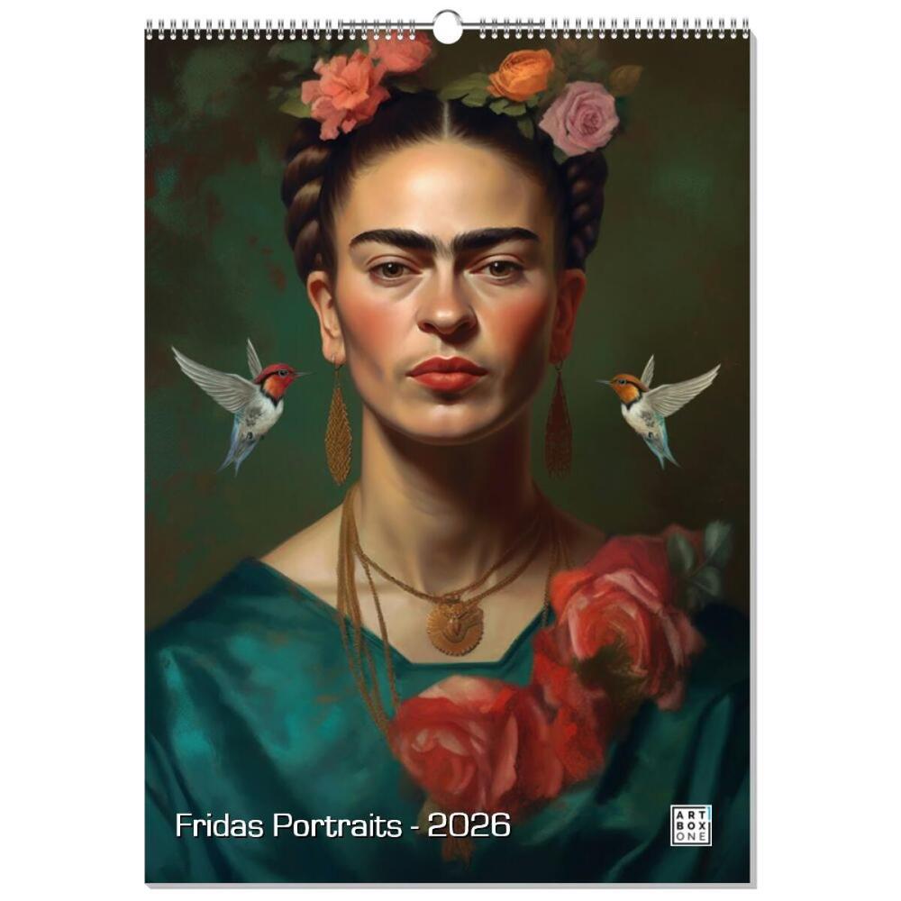 artboxONE Wandkalender A2 2026 Fridas Portraits Frida kahlo