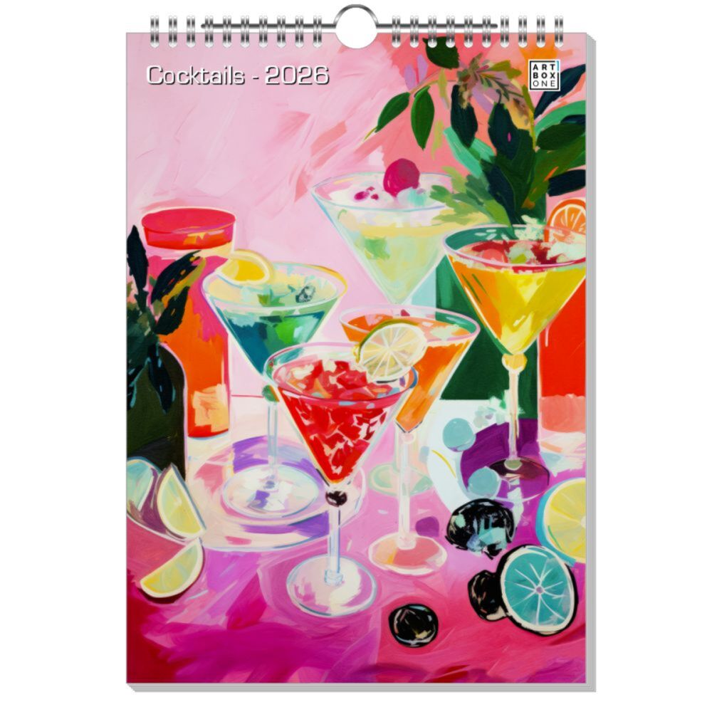 artboxONE Wandkalender A4 2026 Cocktails Cokctails