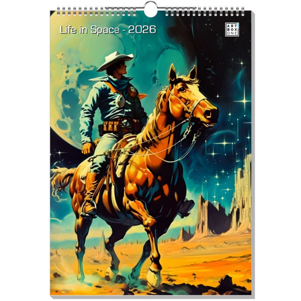 artboxONE Wandkalender A3 2026 Life in Space Surrealismus