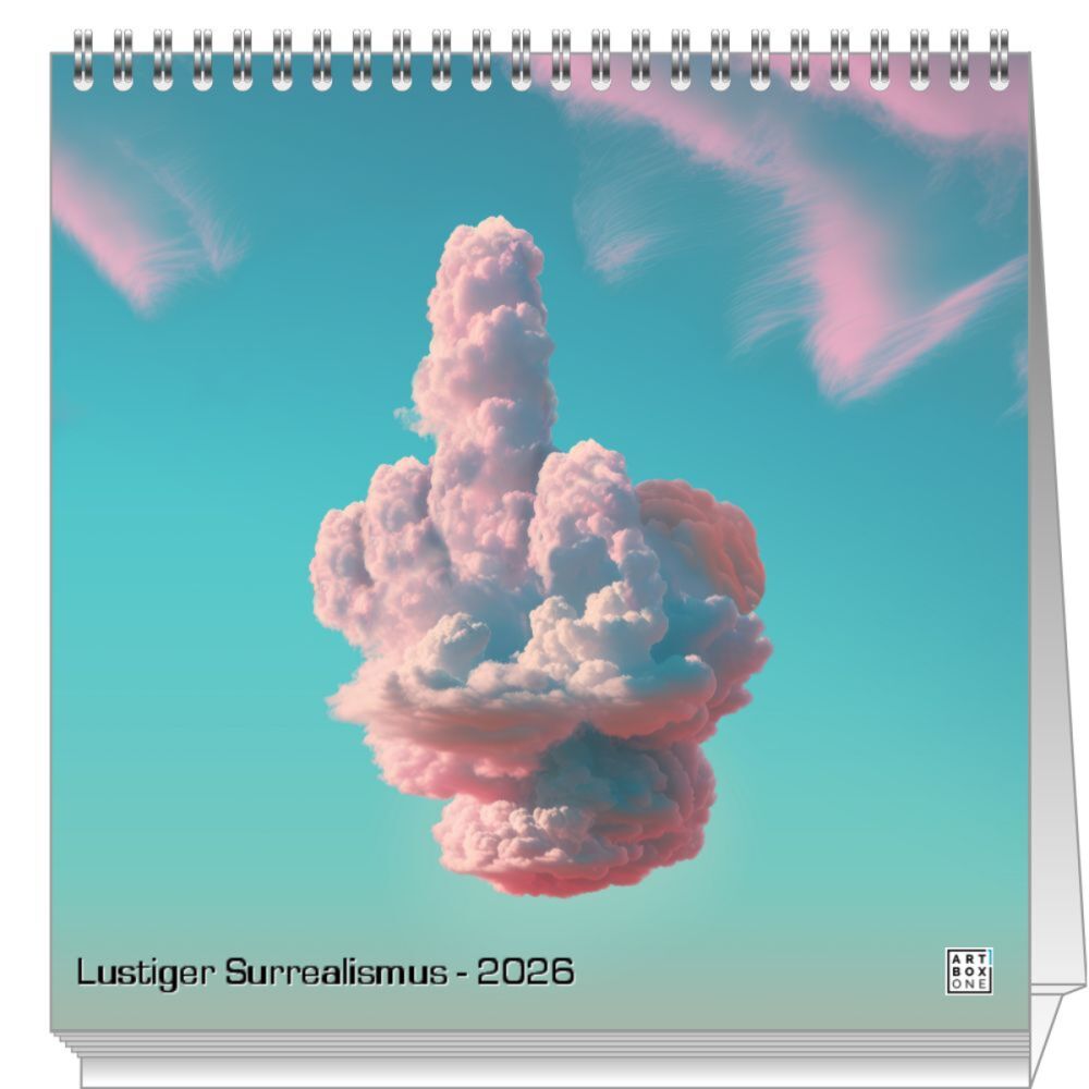 artboxONE Tischkalender 2024 Lustiger Surrealismus Tischkalender Groß 2025 Fiktion
