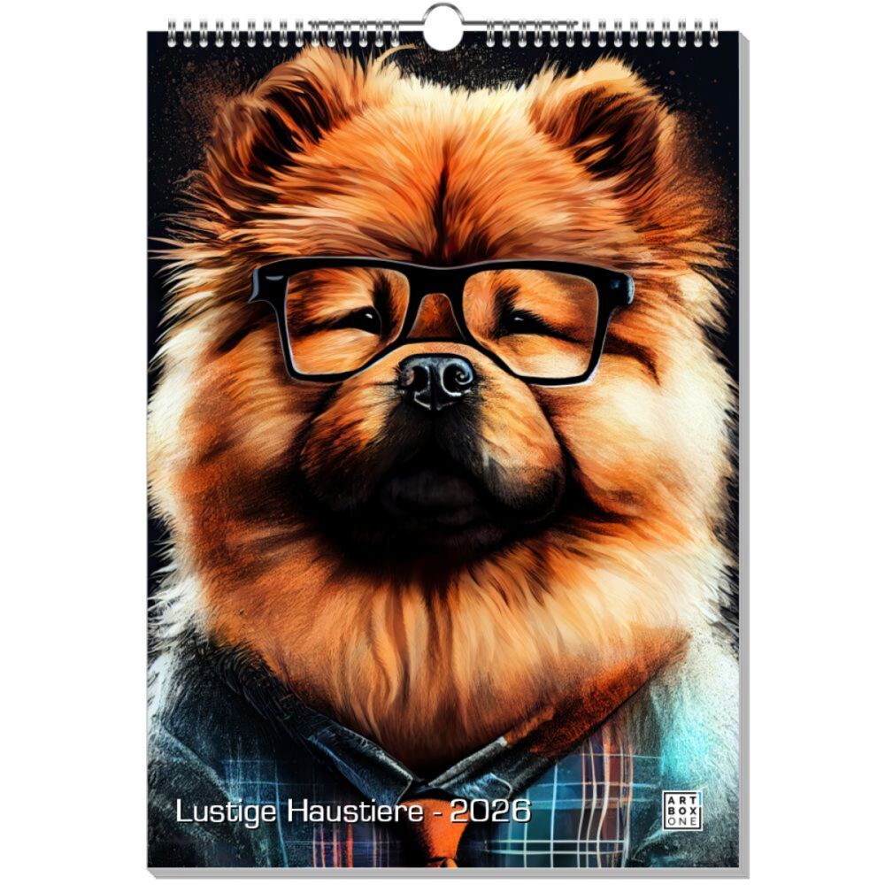 artboxONE Wandkalender A3 2026 Lustige Haustiere Tiere