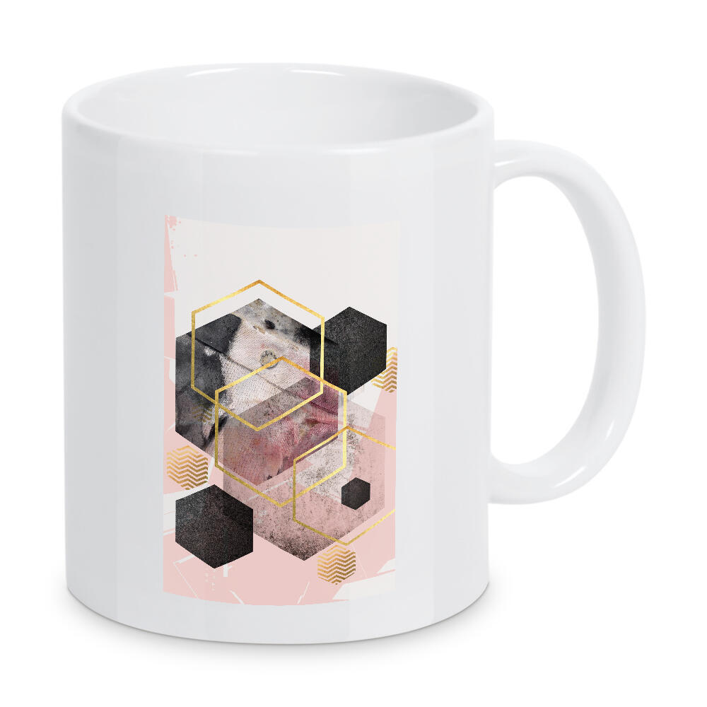 Tasse "Abstract Hexagonal Geo" artboxONE - Abstrakt,Geometrie - Geometric,Abstract,Hexagonal,Rose,Gold