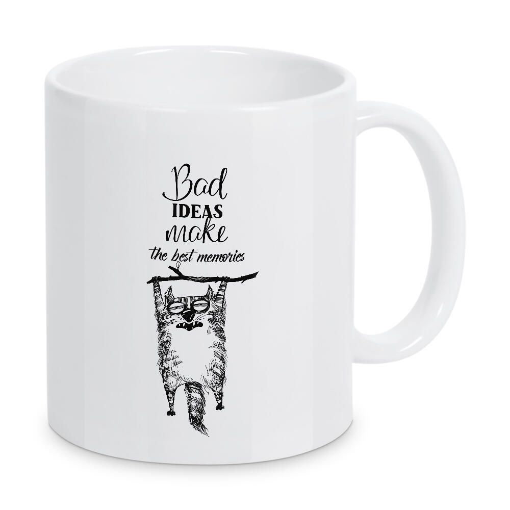 Tasse "Best ideas make the best memorias" artboxONE - Typografie,Tiere,Schwarzweiß