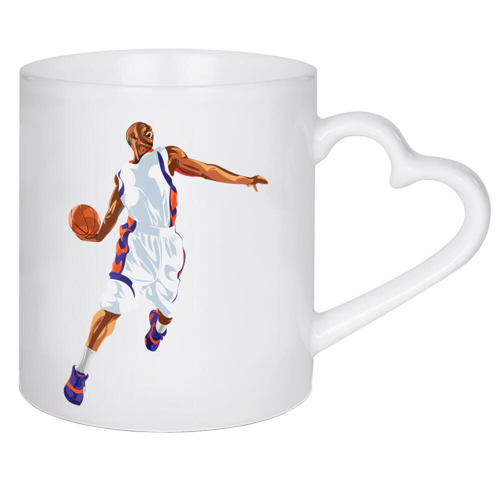 Herztasse "Slam Dunk" artboxONE - Schwarzweiß,Sport - Besketbal,Slamdunk,Sport,Vector,Jump